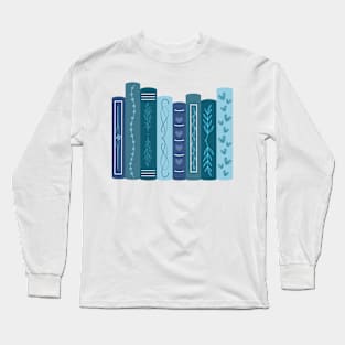 Blue Bookshelf Long Sleeve T-Shirt